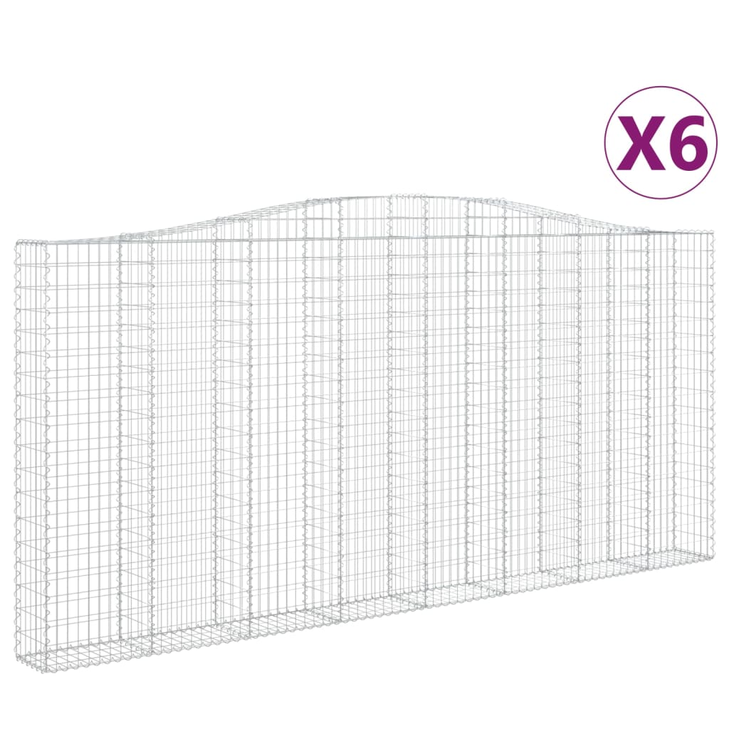 Συρματοκιβώτια Τοξωτά 6 τεμ. 400x30x180/200 εκ. Γαλβαν. Ατσάλι - Pakobazaar