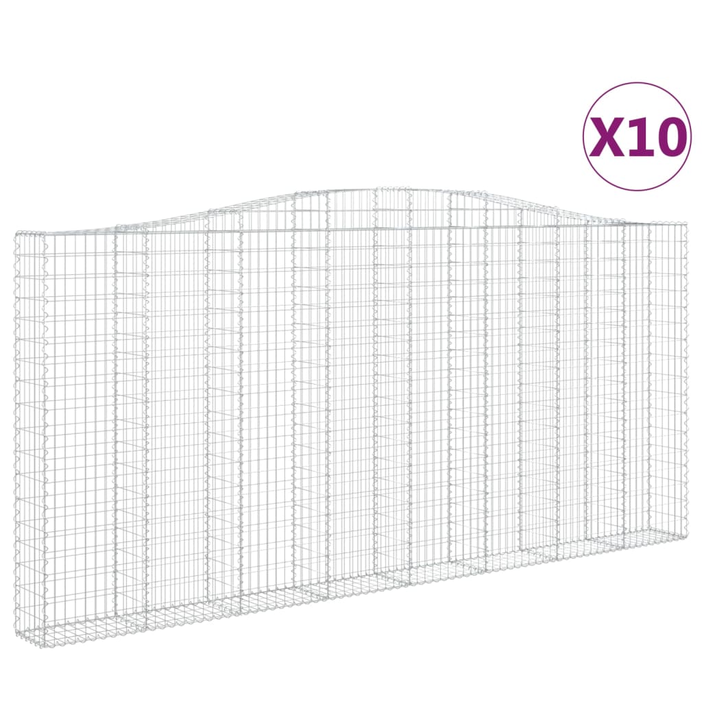 Συρματοκιβώτια Τοξωτά 10 τεμ. 400x30x180/200 εκ. Γαλβαν. Ατσάλι
