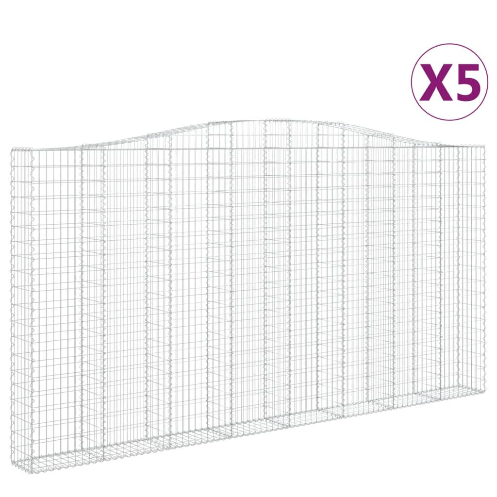 Συρματοκιβώτια Τοξωτά 5 τεμ. 400x30x200/220 εκ. Γαλβαν. Ατσάλι