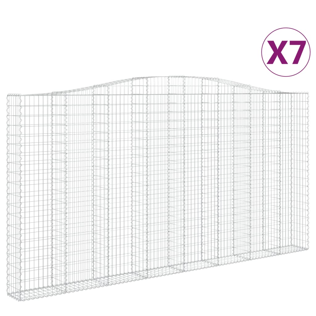 Συρματοκιβώτια Τοξωτά 7 τεμ. 400x30x200/220 εκ. Γαλβαν. Ατσάλι