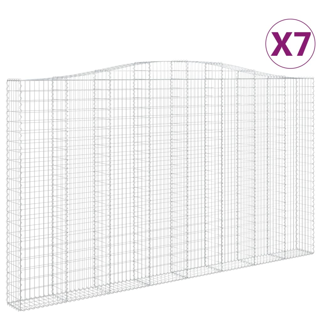 Συρματοκιβώτια Τοξωτά 7 τεμ. 400x30x220/240 εκ. Γαλβαν. Ατσάλι
