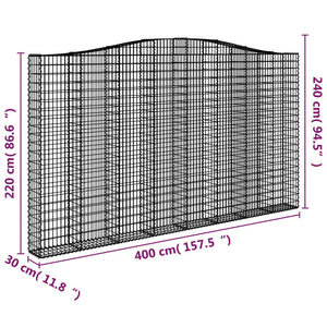 Συρματοκιβώτια Τοξωτά 25 τεμ. 400x30x220/240 εκ. Γαλβαν. Ατσάλι
