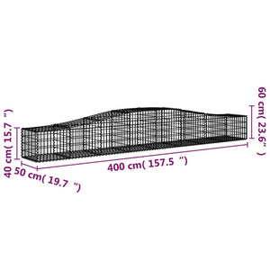Συρματοκιβώτια Τοξωτά 7 τεμ. 400x50x40/60 εκ. Γαλβαν. Ατσάλι
