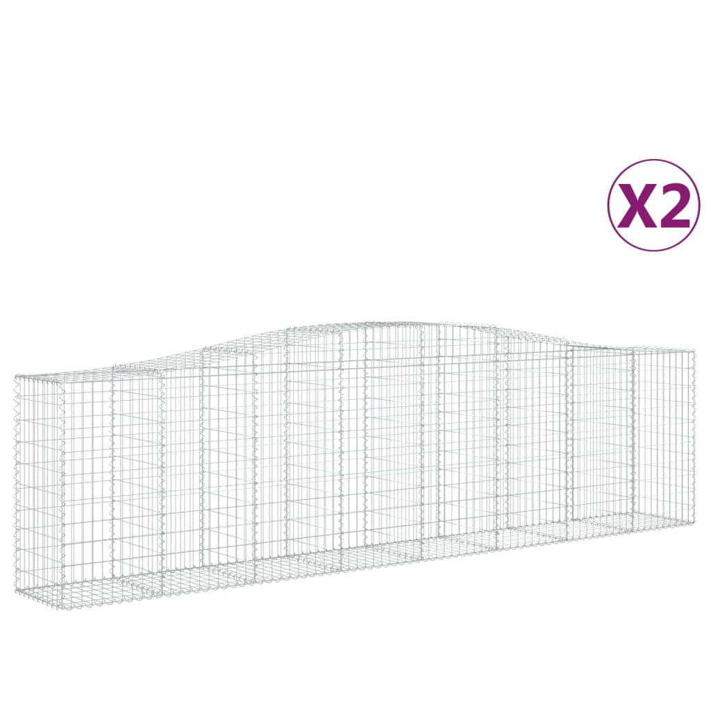 Συρματοκιβώτια Τοξωτά 2 τεμ. 400x50x100/120 εκ. Γαλβαν. Ατσάλι