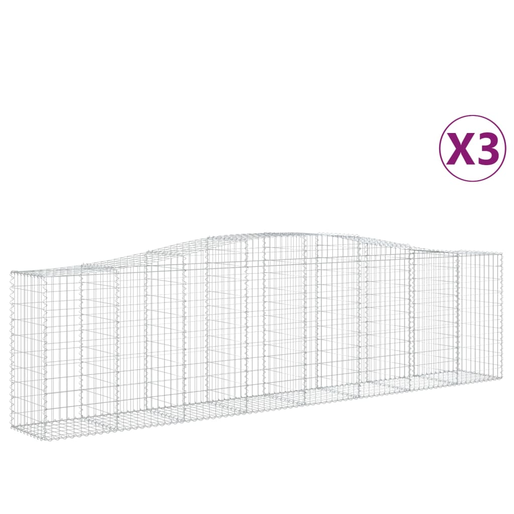 Συρματοκιβώτια Τοξωτά 3 τεμ. 400x50x100/120 εκ. Γαλβαν. Ατσάλι