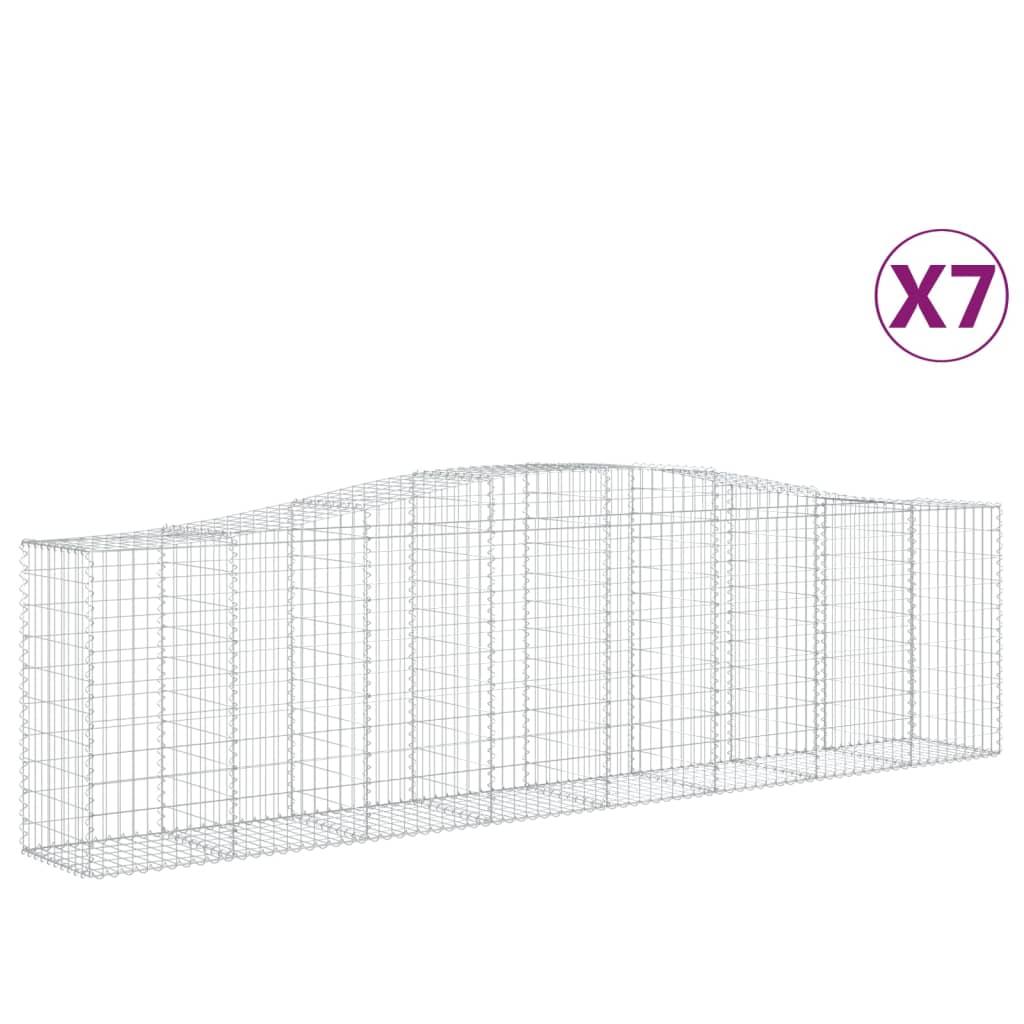 Συρματοκιβώτια Τοξωτά 7 τεμ. 400x50x100/120 εκ. Γαλβαν. Ατσάλι