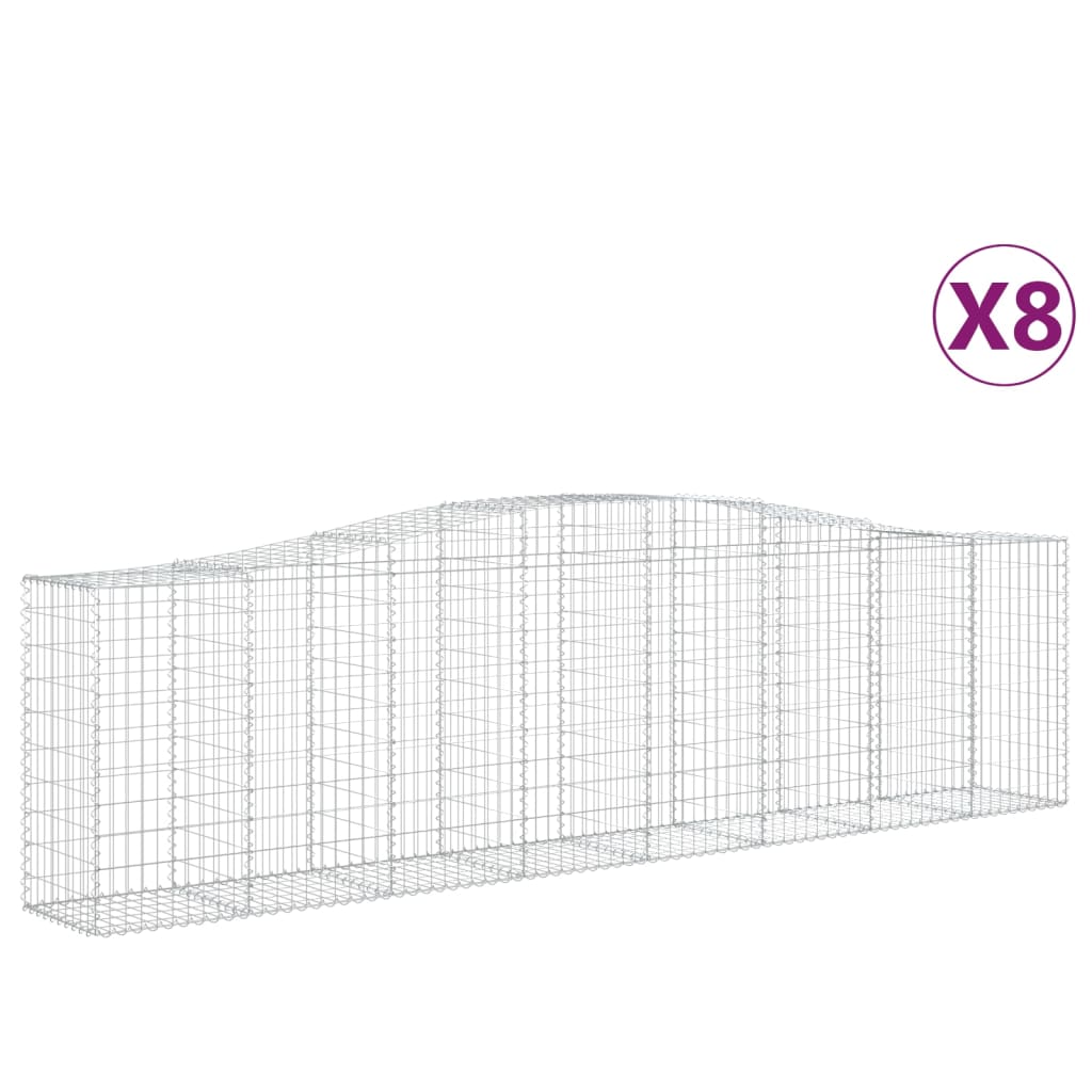 Συρματοκιβώτια Τοξωτά 8 τεμ. 400x50x100/120 εκ. Γαλβαν. Ατσάλι
