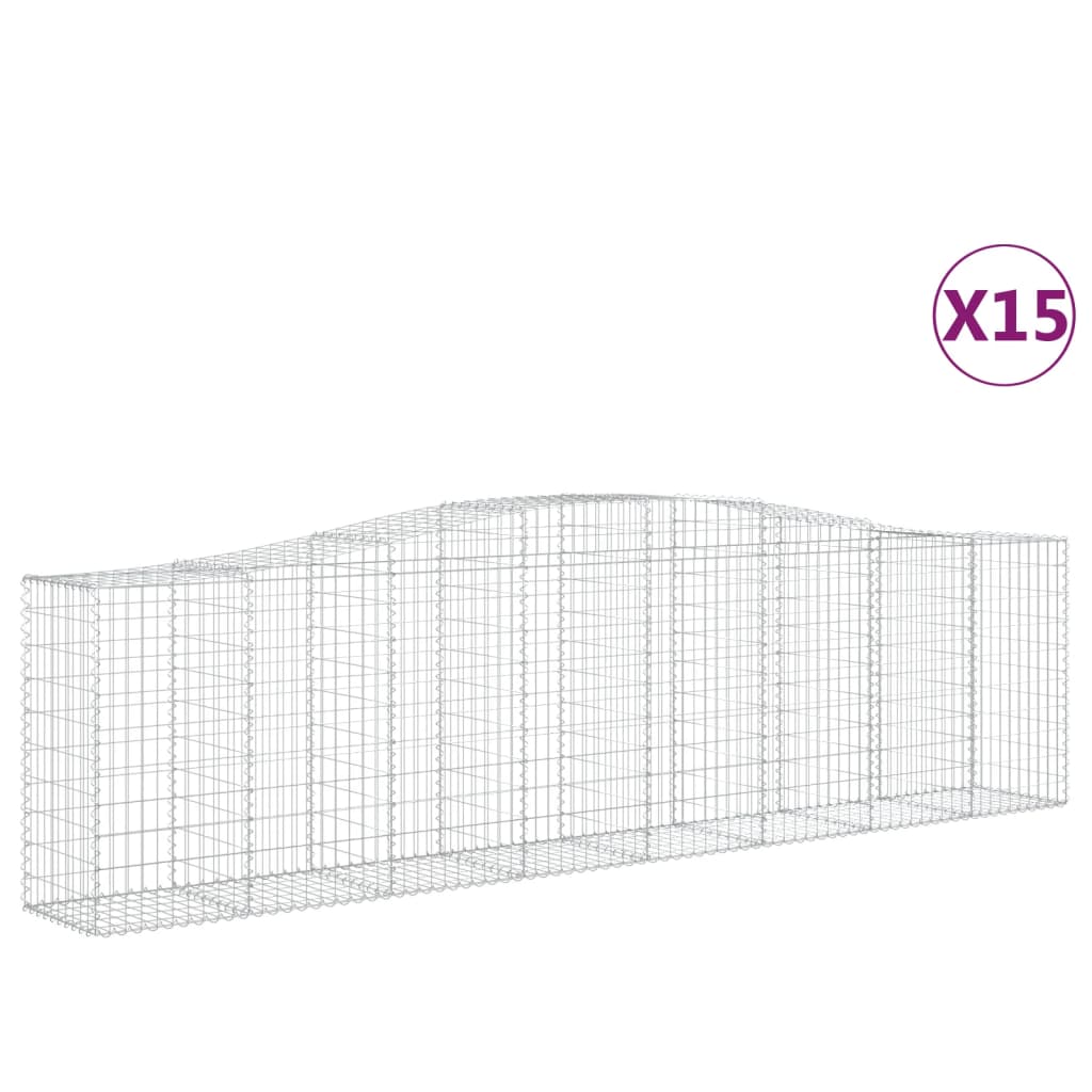 Συρματοκιβώτια Τοξωτά 15 τεμ. 400x50x100/120 εκ. Γαλβαν. Ατσάλι