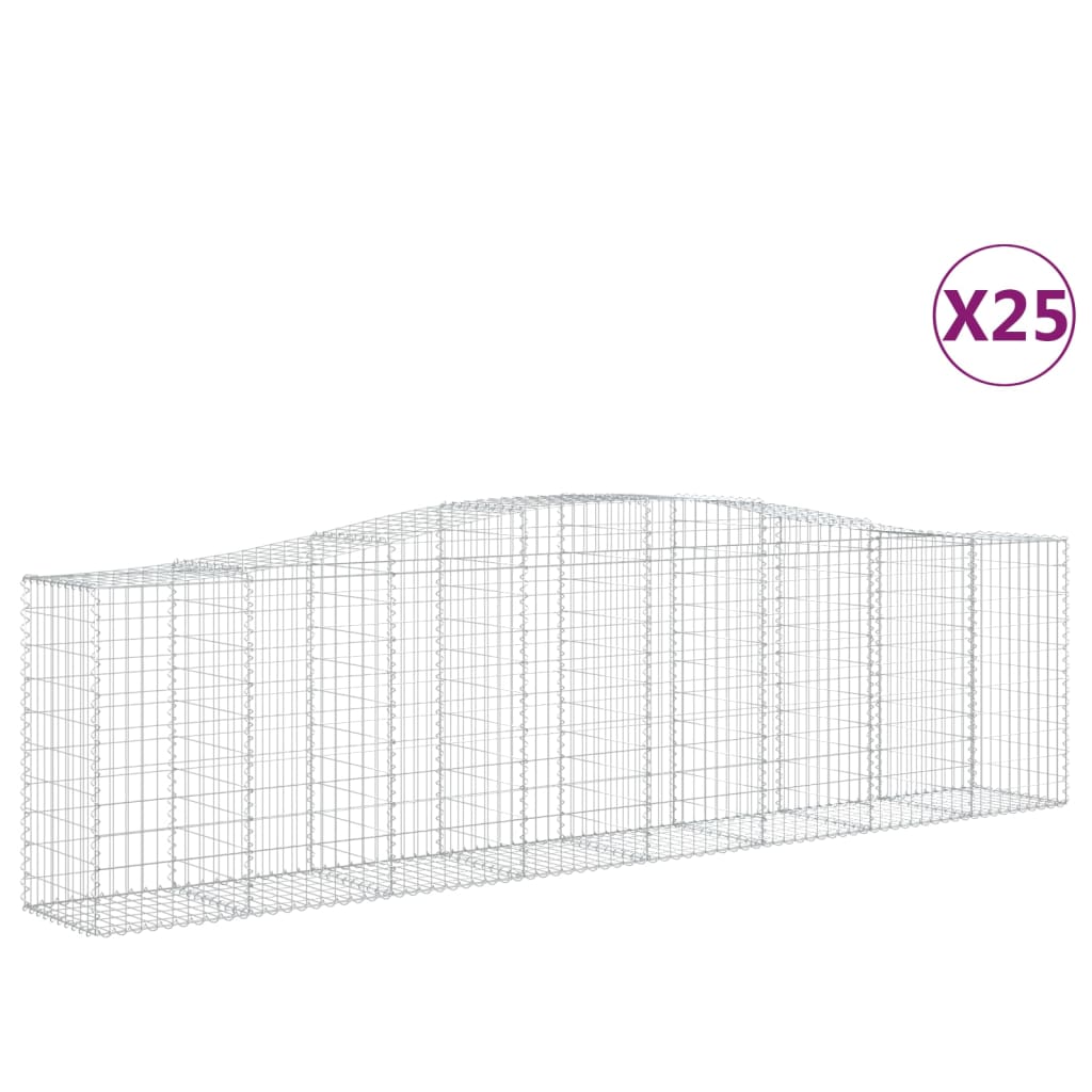Συρματοκιβώτια Τοξωτά 25 τεμ. 400x50x100/120 εκ. Γαλβαν. Ατσάλι