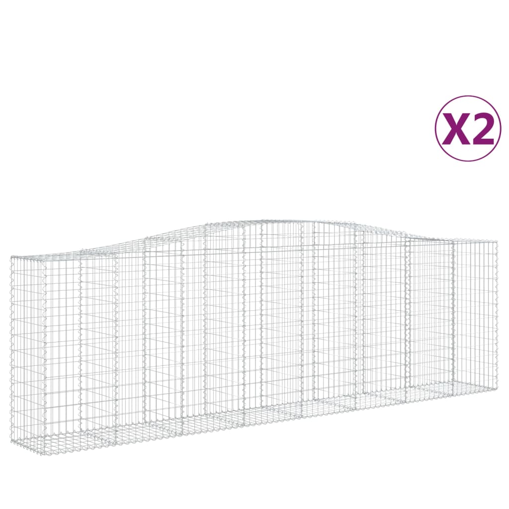 Συρματοκιβώτια Τοξωτά 2 τεμ. 400x50x120/140 εκ. Γαλβαν. Ατσάλι