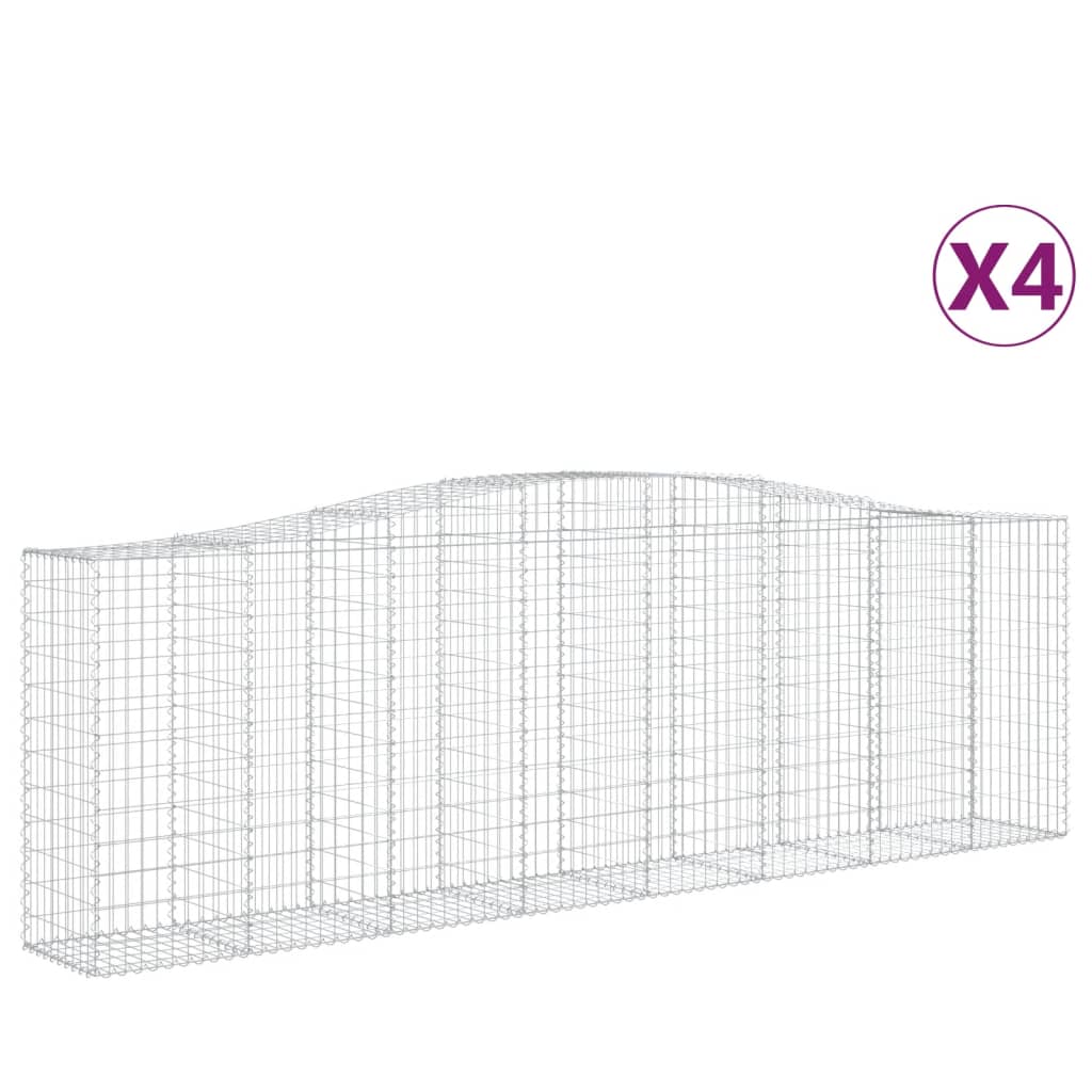 Συρματοκιβώτια Τοξωτά 4 τεμ. 400x50x120/140 εκ. Γαλβαν. Ατσάλι