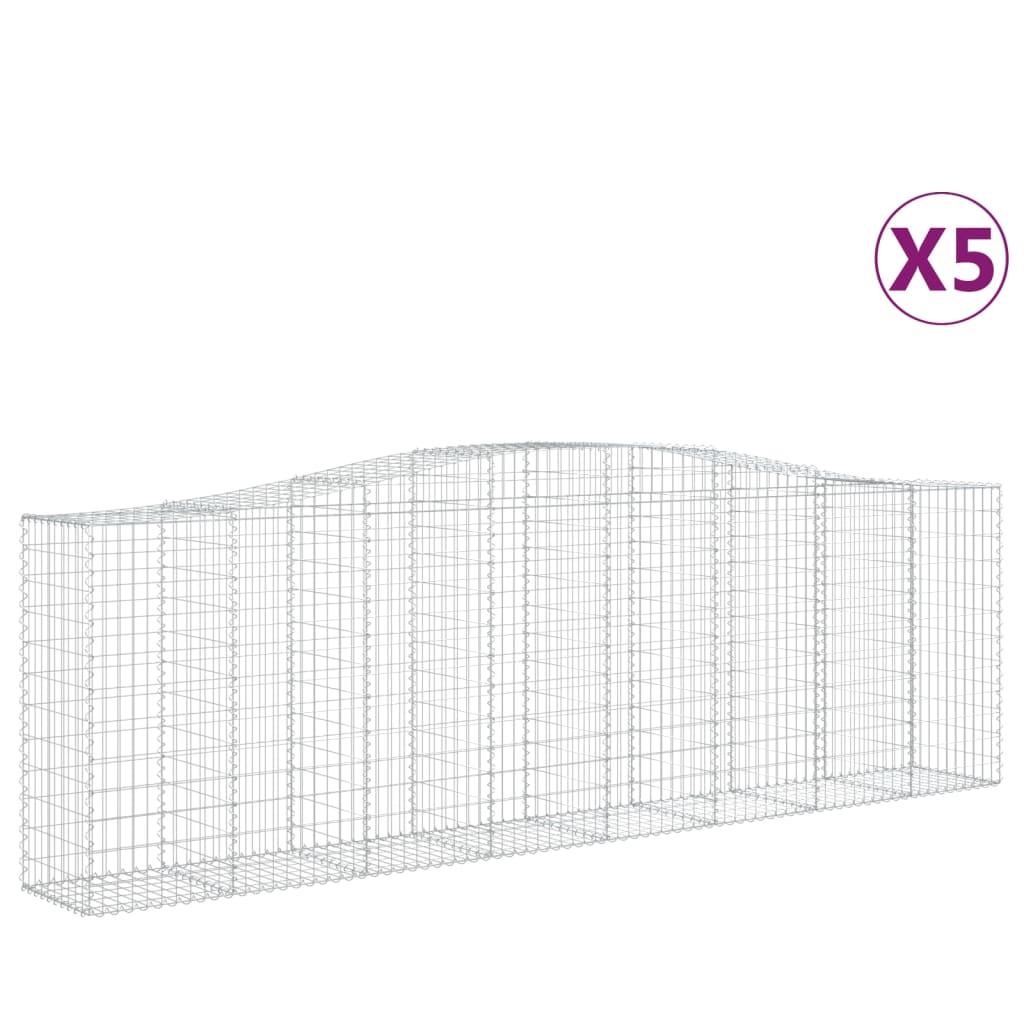 Συρματοκιβώτια Τοξωτά 5 τεμ. 400x50x120/140 εκ. Γαλβαν. Ατσάλι