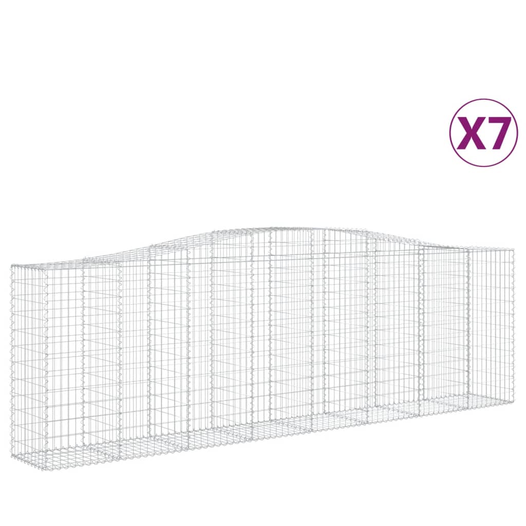 Συρματοκιβώτια Τοξωτά 7 τεμ. 400x50x120/140 εκ. Γαλβαν. Ατσάλι