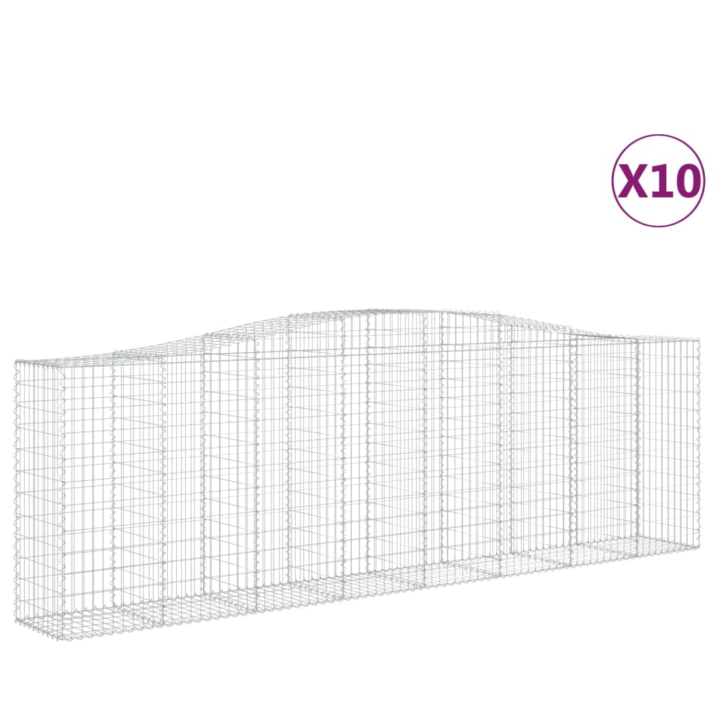 Συρματοκιβώτια Τοξωτά 10 τεμ. 400x50x120/140 εκ. Γαλβαν. Ατσάλι