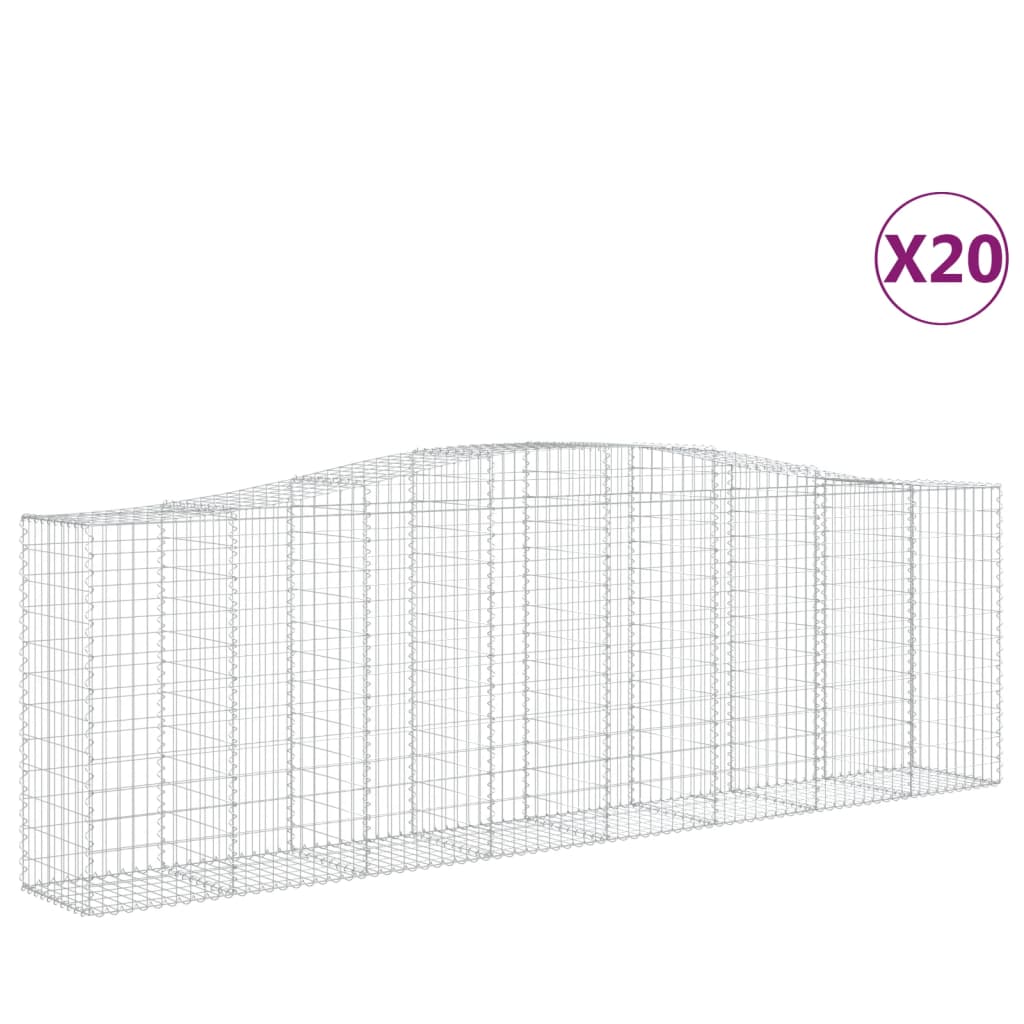 Συρματοκιβώτια Τοξωτά 20 τεμ. 400x50x120/140 εκ. Γαλβαν. Ατσάλι