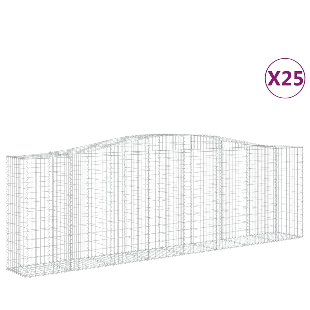 Συρματοκιβώτια Τοξωτά 25 τεμ. 400x50x120/140 εκ. Γαλβαν. Ατσάλι