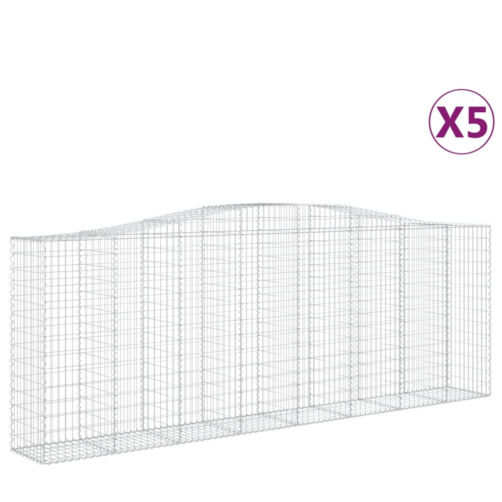 Συρματοκιβώτια Τοξωτά 5 τεμ. 400x50x140/160 εκ. Γαλβαν. Ατσάλι