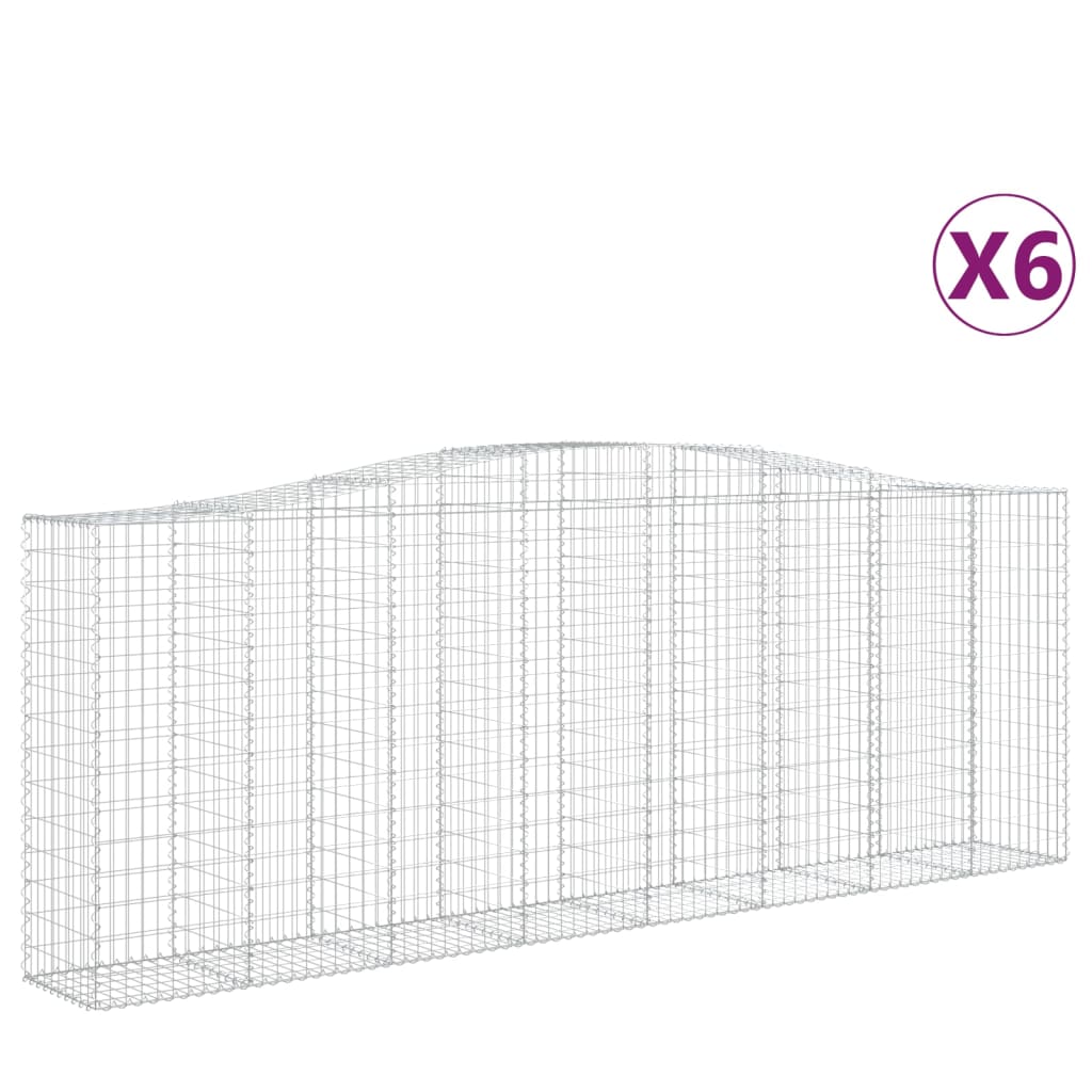 Συρματοκιβώτια Τοξωτά 6 τεμ. 400x50x140/160 εκ. Γαλβαν. Ατσάλι