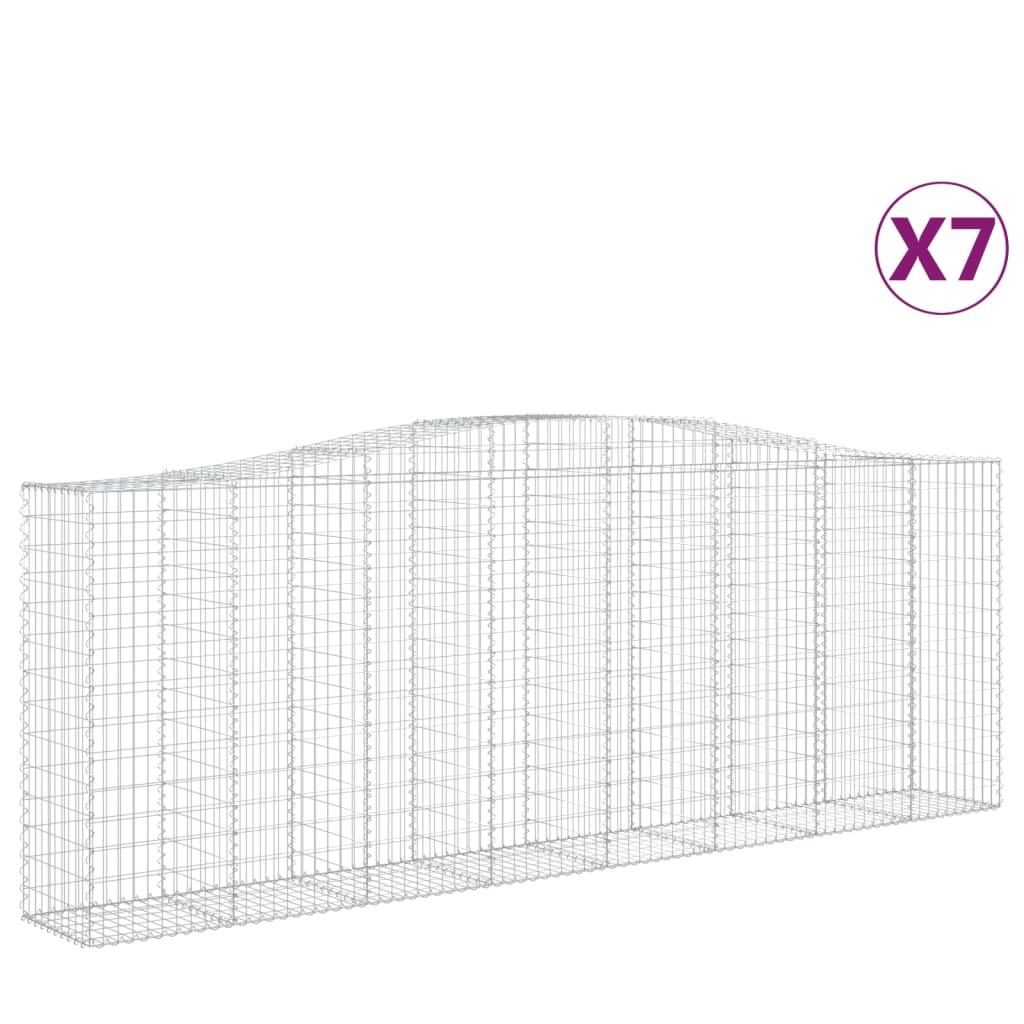 Συρματοκιβώτια Τοξωτά 7 τεμ. 400x50x140/160 εκ. Γαλβαν. Ατσάλι