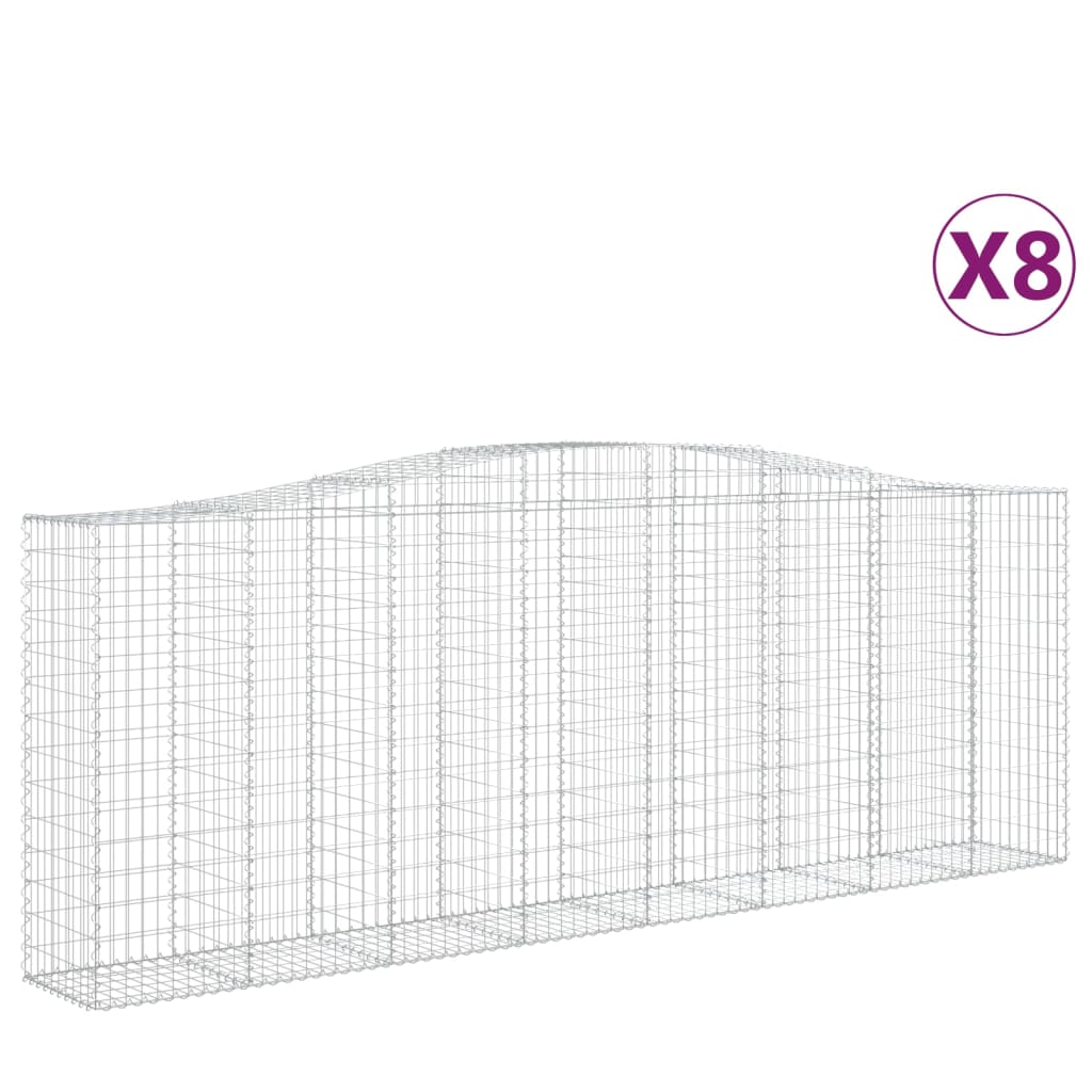 Συρματοκιβώτια Τοξωτά 8 τεμ. 400x50x140/160 εκ. Γαλβαν. Ατσάλι