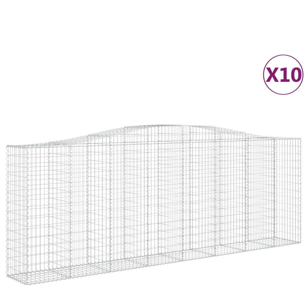 Συρματοκιβώτια Τοξωτά 10 τεμ. 400x50x140/160 εκ. Γαλβαν. Ατσάλι