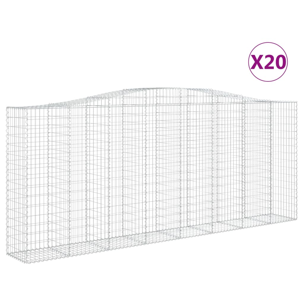 Συρματοκιβώτια Τοξωτά 20 τεμ. 400x50x160/180 εκ. Γαλβαν. Ατσάλι