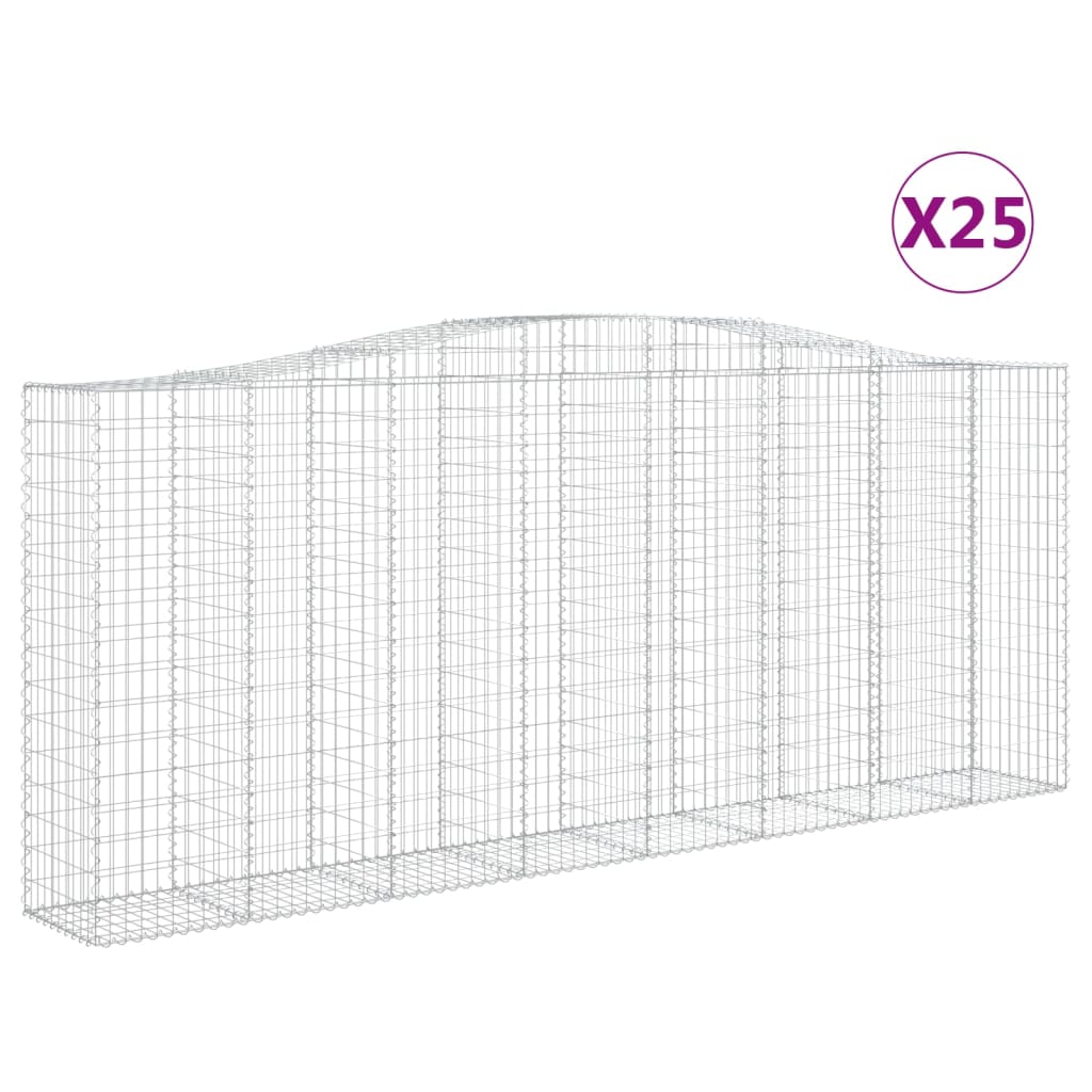 Συρματοκιβώτια Τοξωτά 25 τεμ. 400x50x160/180 εκ. Γαλβαν. Ατσάλι