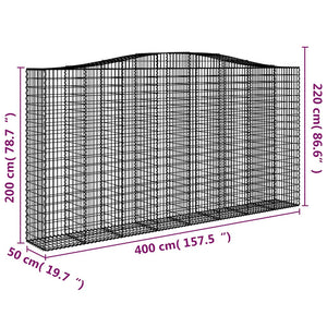 Συρματοκιβώτια Τοξωτά 3 τεμ. 400x50x200/220 εκ. Γαλβαν. Ατσάλι