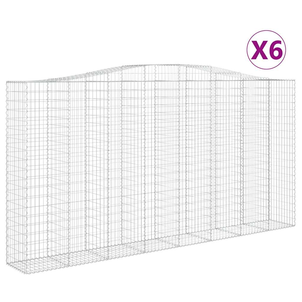 Συρματοκιβώτια Τοξωτά 6 τεμ. 400x50x200/220 εκ. Γαλβαν. Ατσάλι