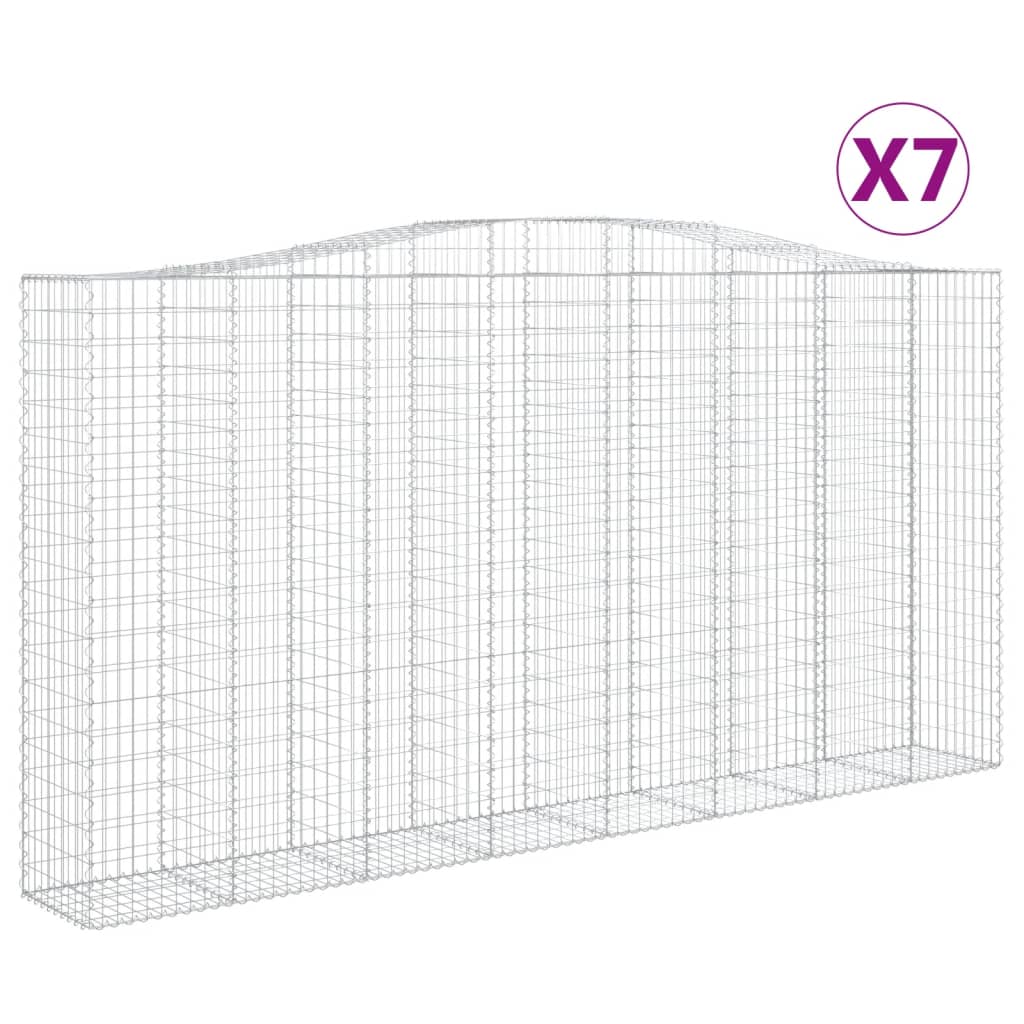 Συρματοκιβώτια Τοξωτά 7 τεμ. 400x50x200/220 εκ. Γαλβαν. Ατσάλι