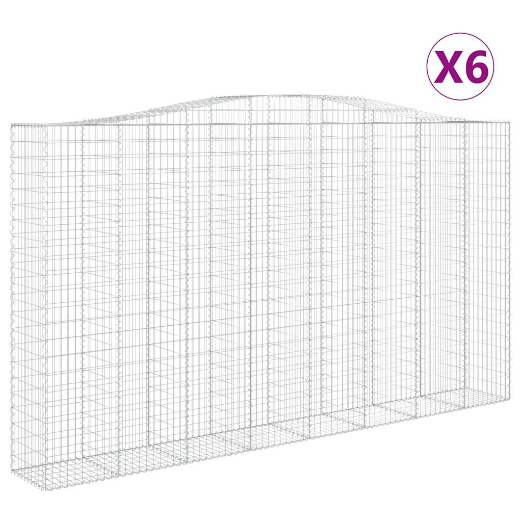 Συρματοκιβώτια Τοξωτά 6 τεμ. 400x50x220/240 εκ. Γαλβαν. Ατσάλι