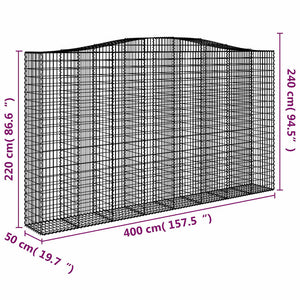 Συρματοκιβώτια Τοξωτά 6 τεμ. 400x50x220/240 εκ. Γαλβαν. Ατσάλι