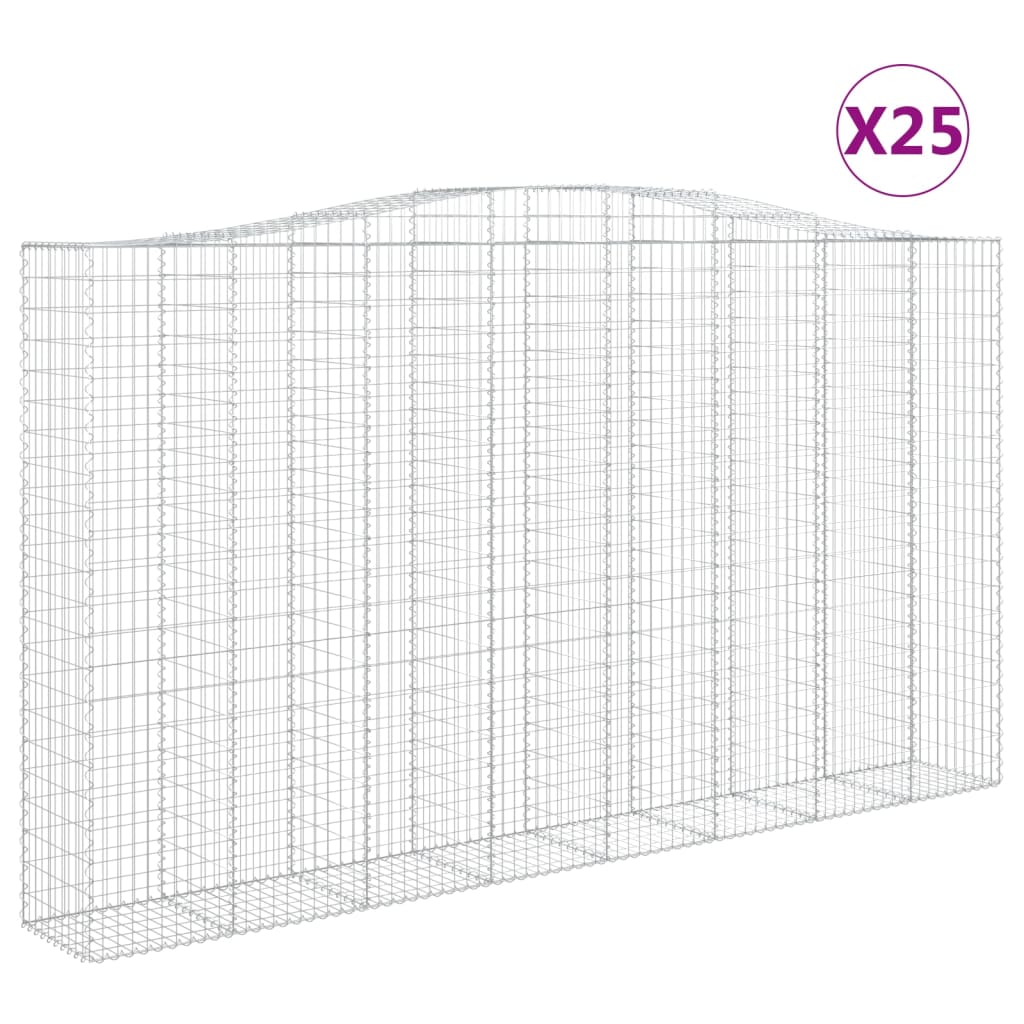 Συρματοκιβώτια Τοξωτά 25 τεμ. 400x50x220/240 εκ. Γαλβαν. Ατσάλι