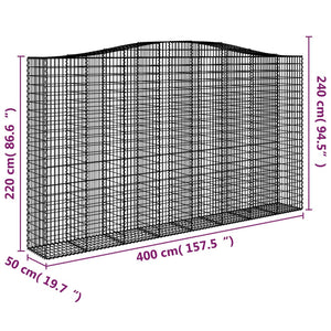 Συρματοκιβώτια Τοξωτά 25 τεμ. 400x50x220/240 εκ. Γαλβαν. Ατσάλι