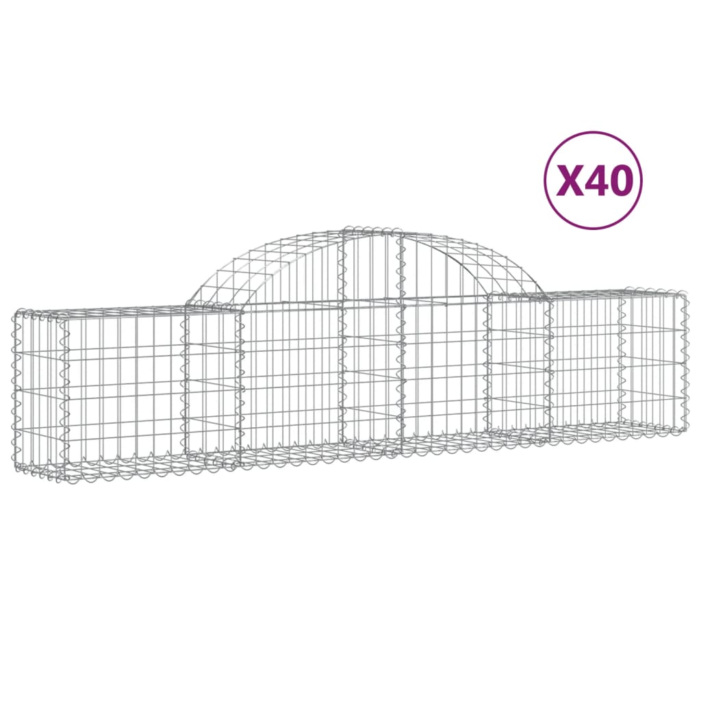 Συρματοκιβώτια Τοξωτά 40 τεμ. 200x30x40/60 εκ. Γαλβαν. Ατσάλι