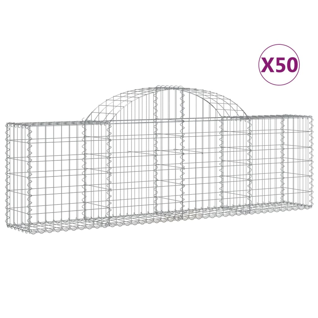 Συρματοκιβώτια Τοξωτά 50 τεμ. 200x30x60/80 εκ. Γαλβαν. Ατσάλι
