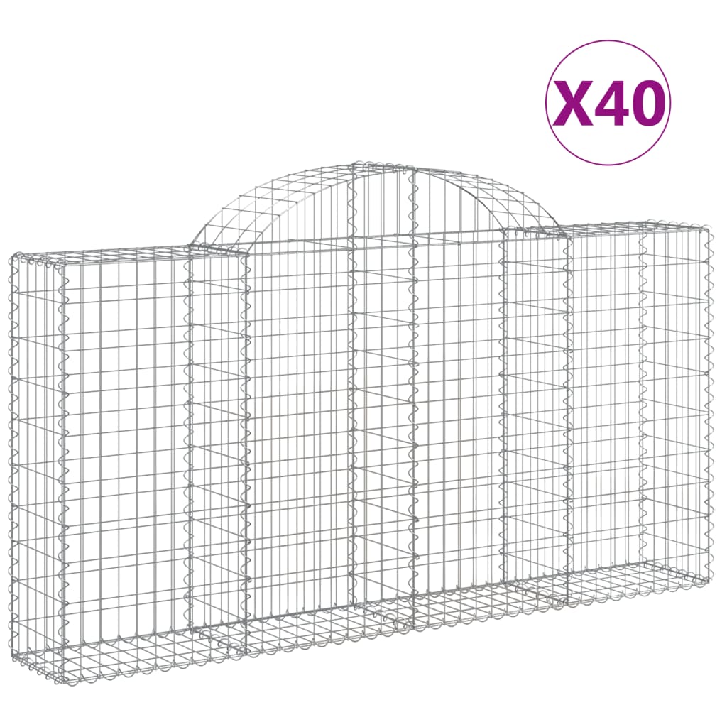 Συρματοκιβώτια Τοξωτά 40 τεμ. 200x30x100/120 εκ. Γαλβαν. Ατσάλι - Pakobazaar