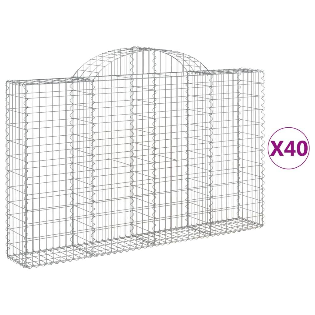 Συρματοκιβώτια Τοξωτά 40 τεμ. 200x30x120/140 εκ. Γαλβαν. Ατσάλι