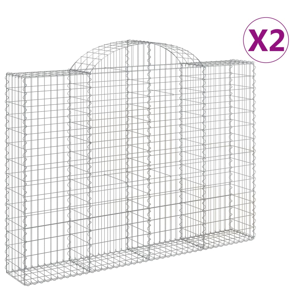 Συρματοκιβώτια Τοξωτά 2 τεμ. 200x30x140/160 εκ. Γαλβαν. Ατσάλι