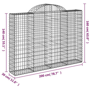 Συρματοκιβώτια Τοξωτά 13 τεμ. 200x30x140/160 εκ. Γαλβαν. Ατσάλι