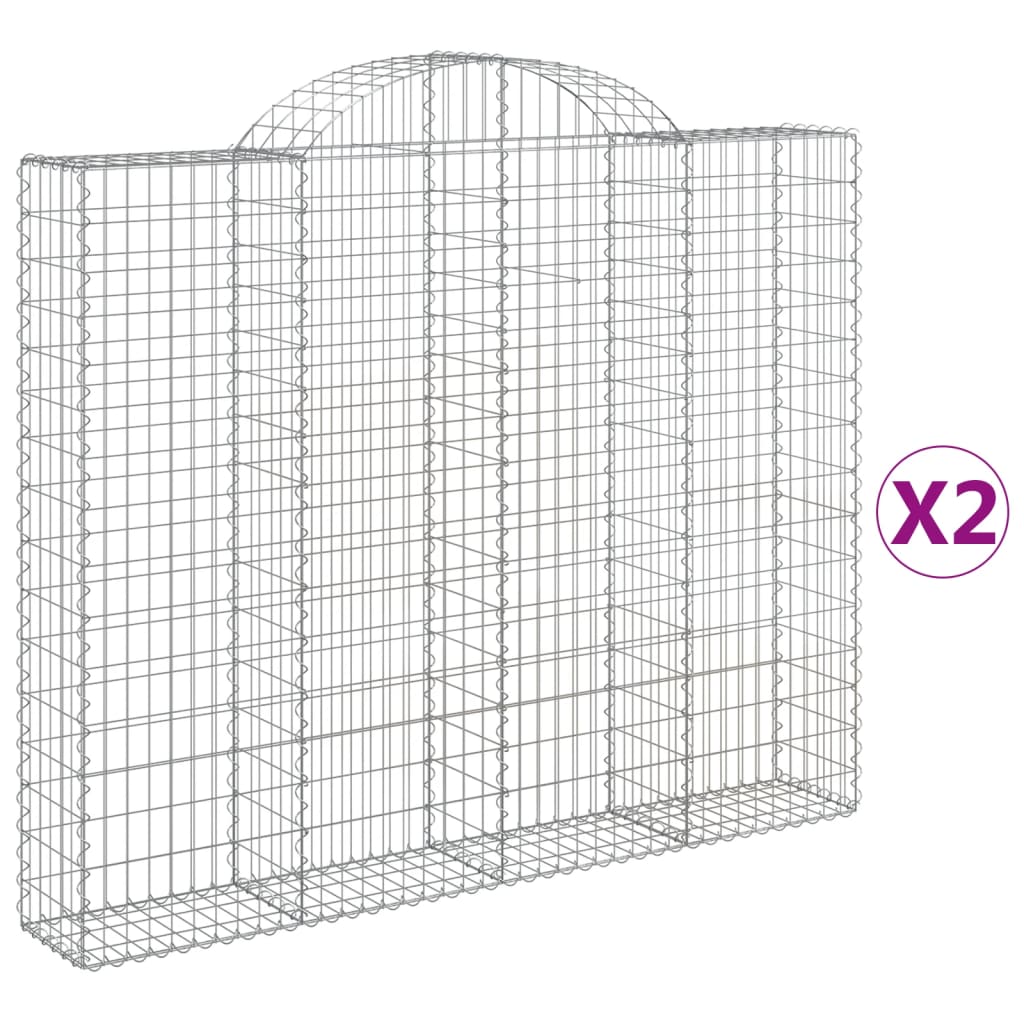 Συρματοκιβώτια Τοξωτά 2 τεμ. 200x30x160/180 εκ. Γαλβαν. Ατσάλι - Pakobazaar