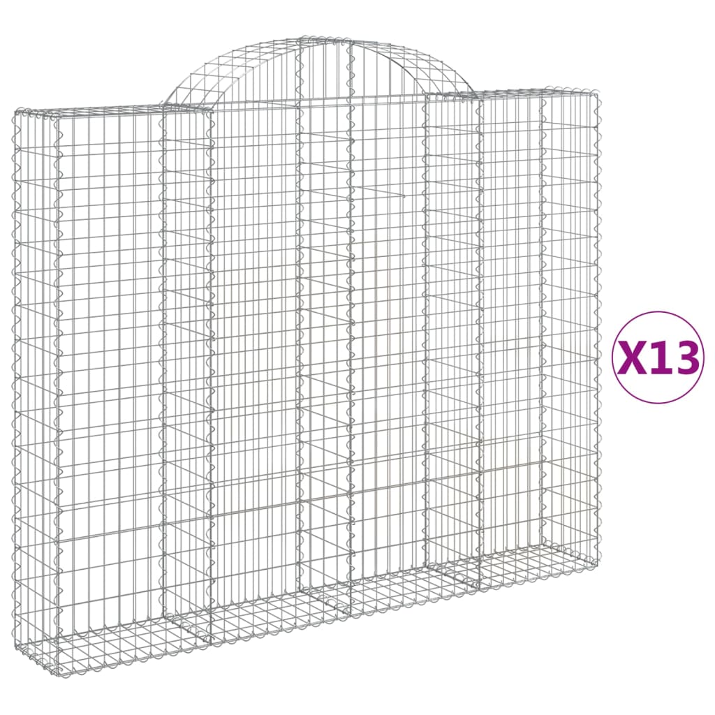 Συρματοκιβώτια Τοξωτά 13 τεμ. 200x30x160/180 εκ. Γαλβαν. Ατσάλι