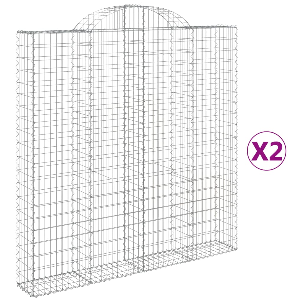 Συρματοκιβώτια Τοξωτά 2 τεμ. 200x30x200/220 εκ. Γαλβαν. Ατσάλι - Pakobazaar