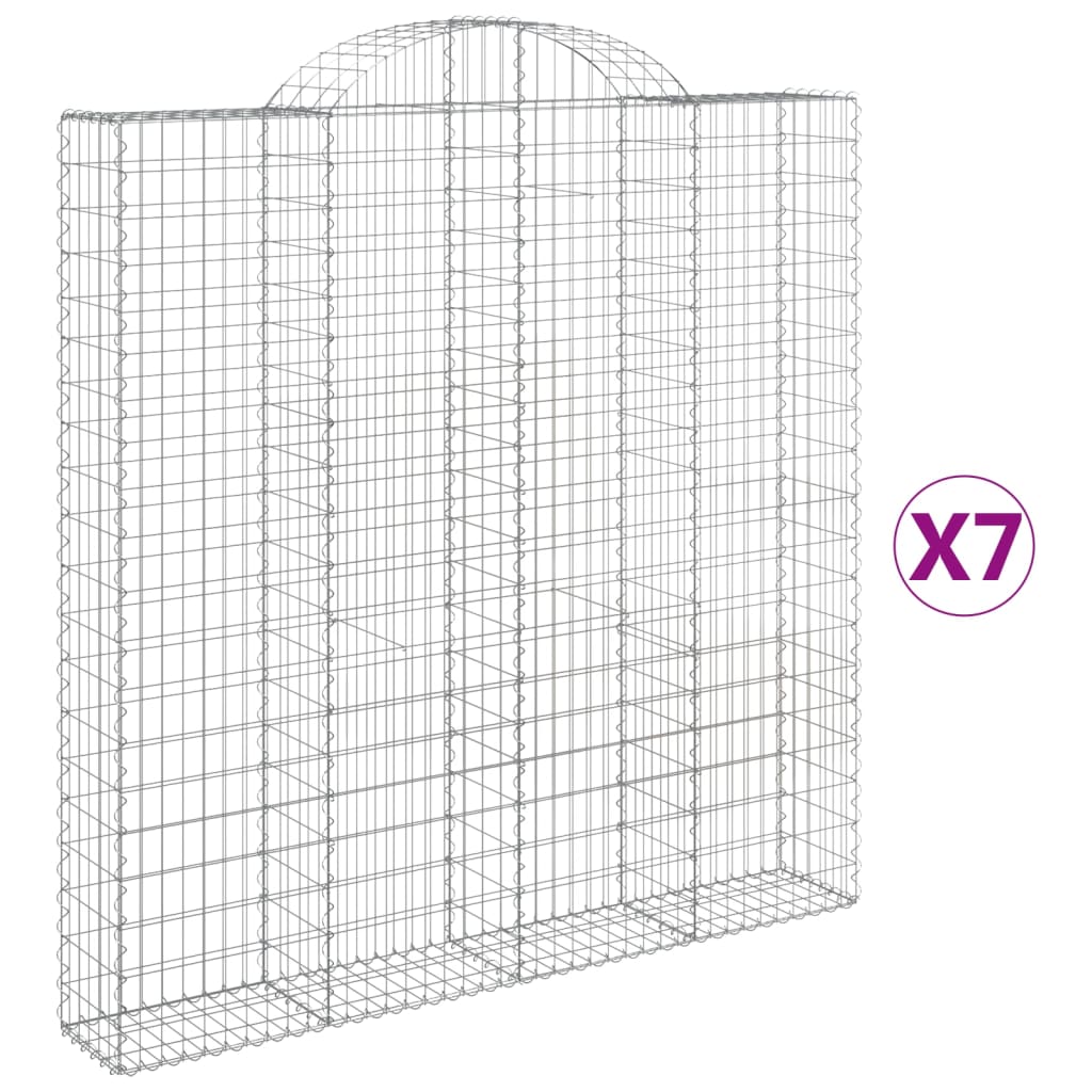Συρματοκιβώτια Τοξωτά 7 τεμ. 200x30x200/220 εκ. Γαλβαν. Ατσάλι - Pakobazaar