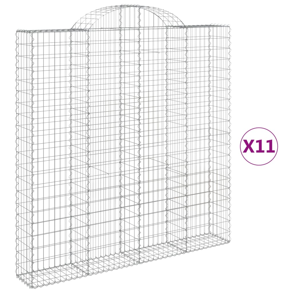 Συρματοκιβώτια Τοξωτά 11 τεμ. 200x30x200/220 εκ. Γαλβαν. Ατσάλι - Pakobazaar