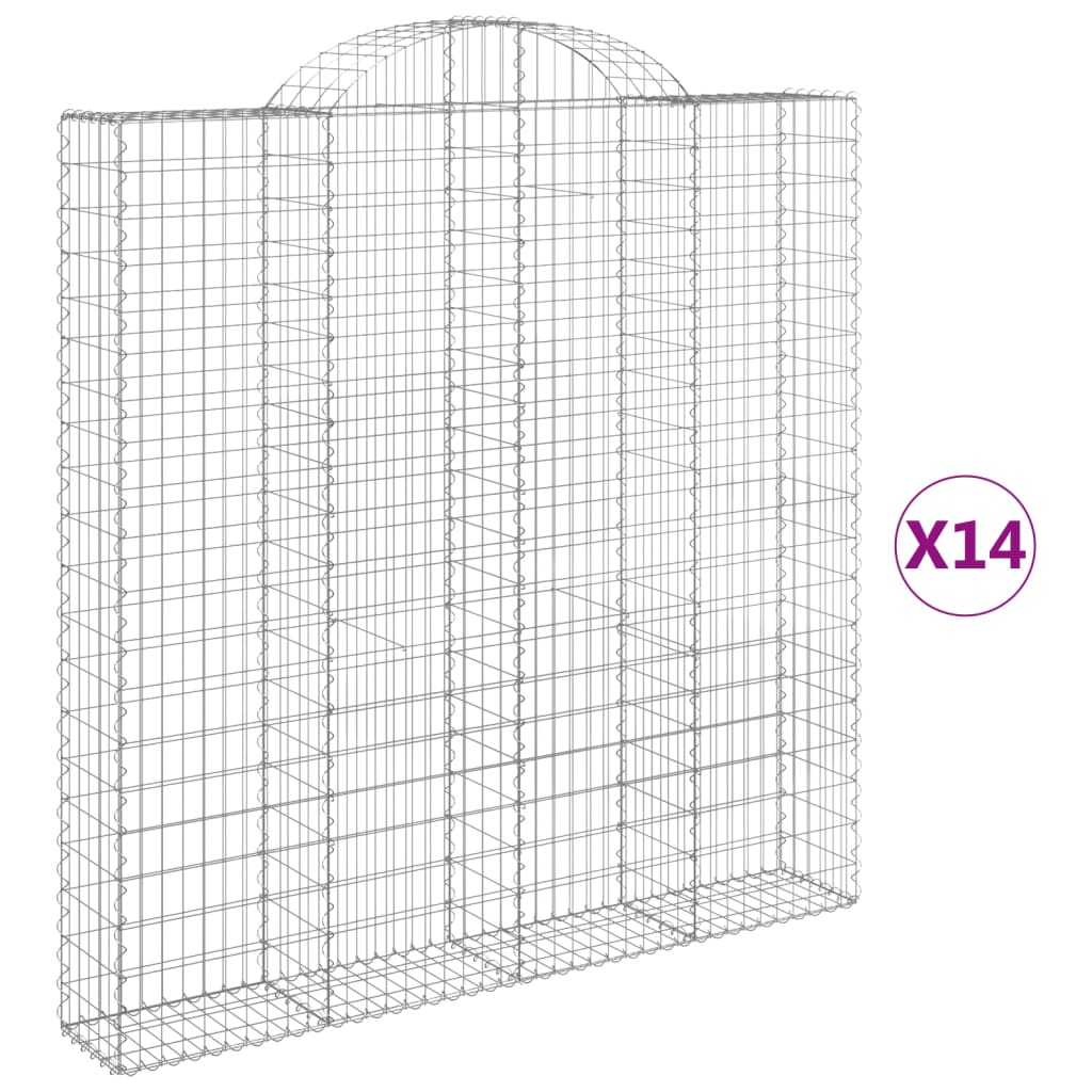 Συρματοκιβώτια Τοξωτά 14 τεμ. 200x30x200/220 εκ. Γαλβαν. Ατσάλι - Pakobazaar