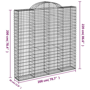 Συρματοκιβώτια Τοξωτά 14 τεμ. 200x30x200/220 εκ. Γαλβαν. Ατσάλι - Pakobazaar