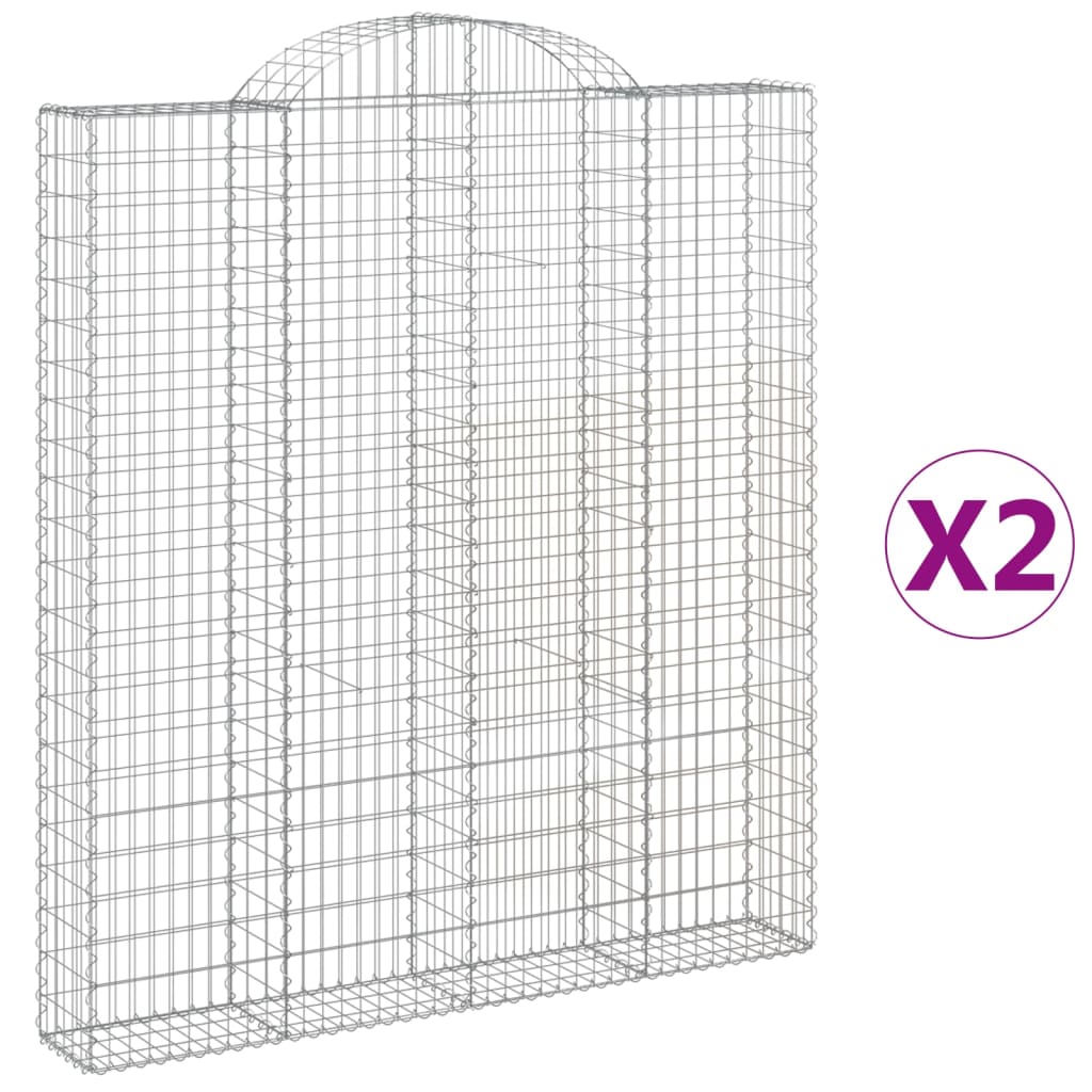 Συρματοκιβώτια Τοξωτά 2 τεμ. 200x30x220/240 εκ. Γαλβαν. Ατσάλι