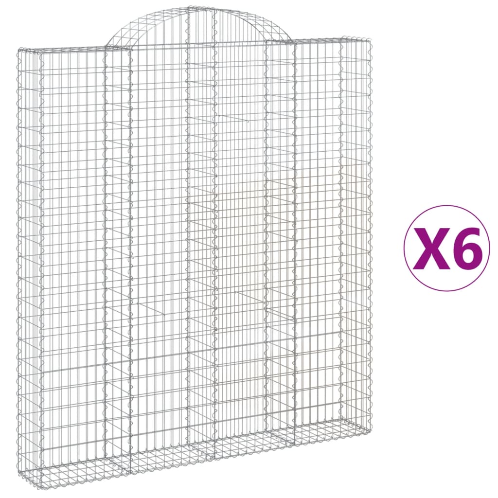 Συρματοκιβώτια Τοξωτά 6 τεμ. 200x30x220/240 εκ. Γαλβαν. Ατσάλι
