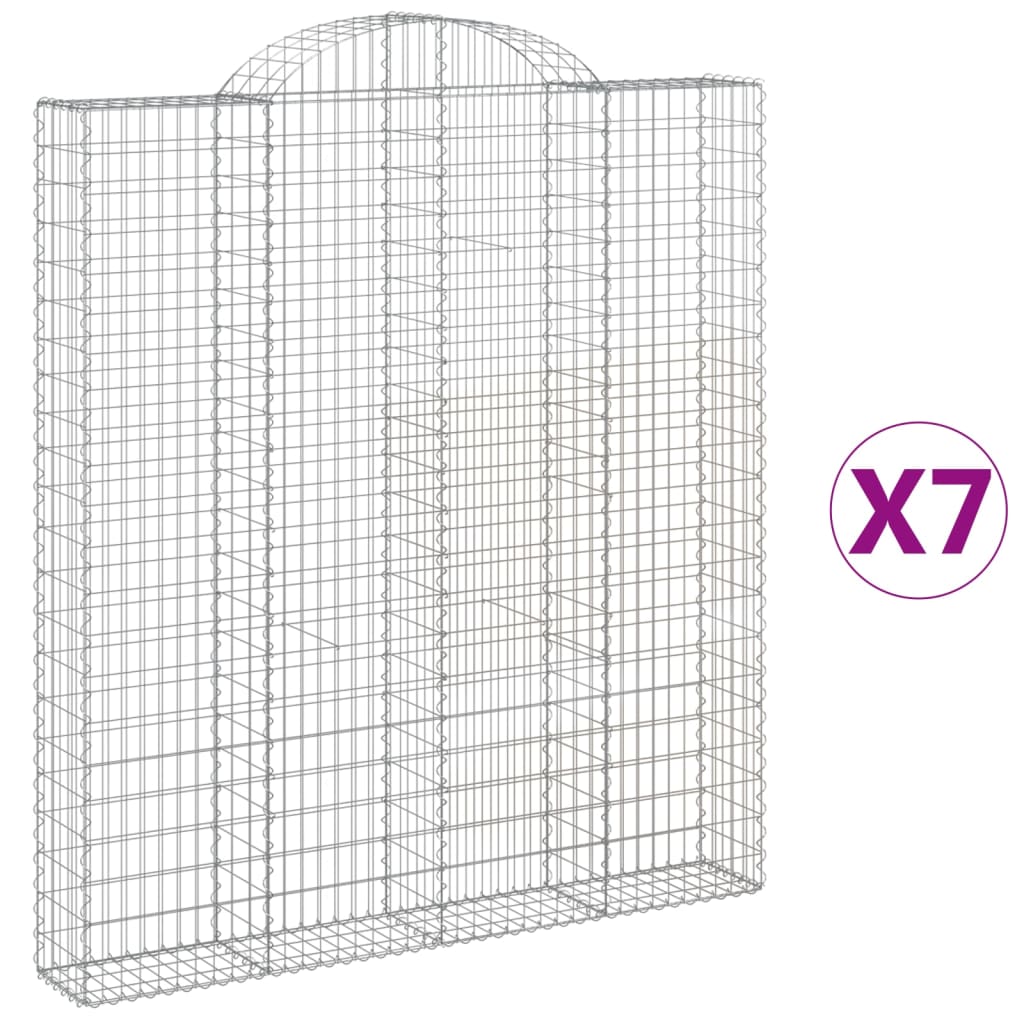 Συρματοκιβώτια Τοξωτά 7 τεμ. 200x30x220/240 εκ. Γαλβαν. Ατσάλι